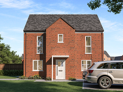 An image showing an artist's impression of the front of the Kedington property