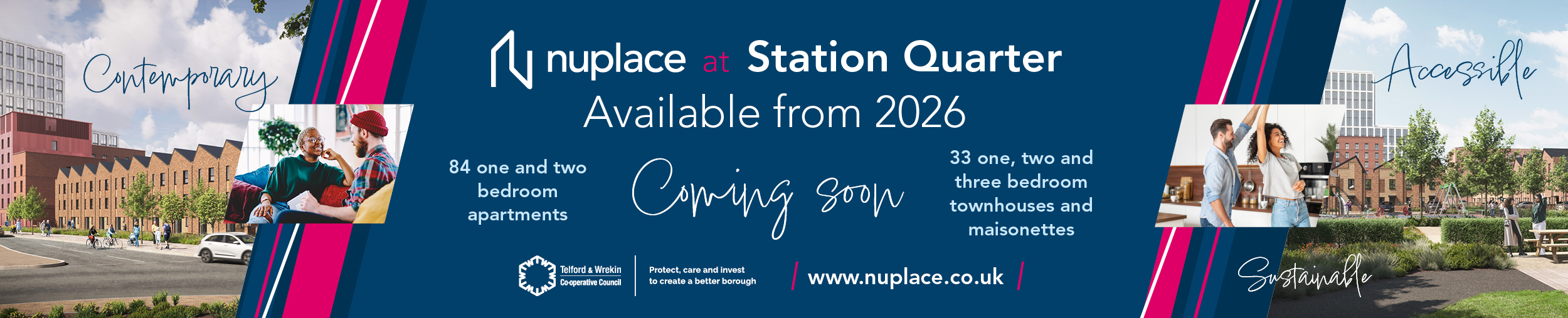 A banner showcasing the upcoming Station Quarter development.